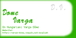 dome varga business card